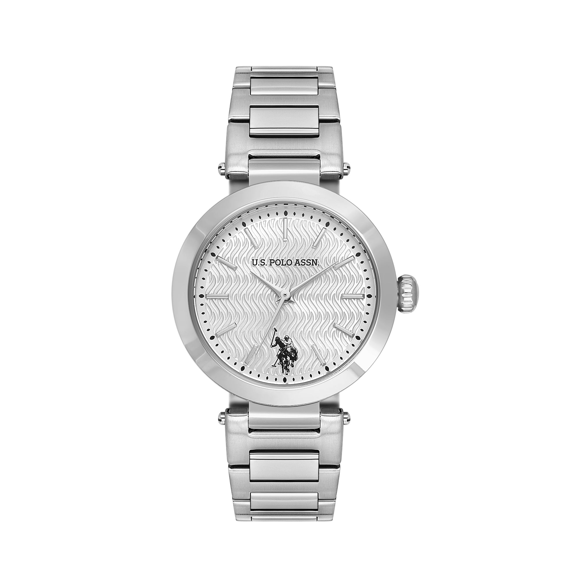 U.S. Polo Assn. Novelties Stainless Steel Bracelet Analog Watch for Women, 34mm