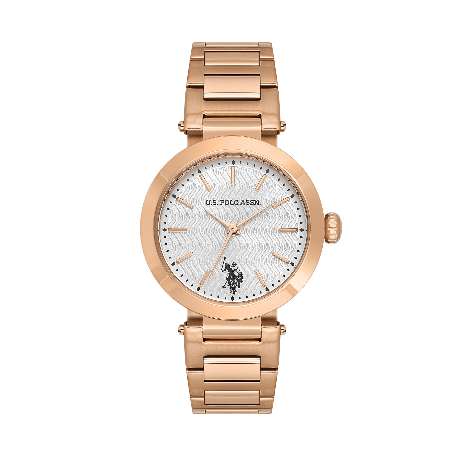 U.S. Polo Assn. Novelties Stainless Steel Bracelet Analog Watch for Women, 34mm