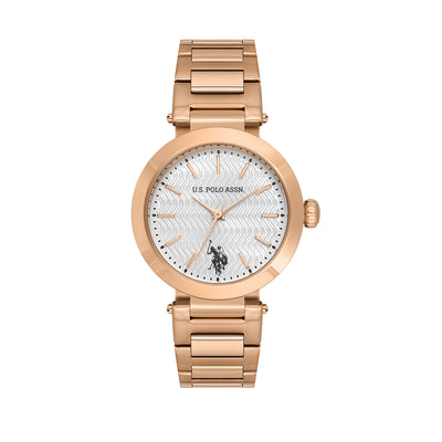 U.S. Polo Assn. Novelties Stainless Steel Bracelet Analog Watch for Women, 34mm