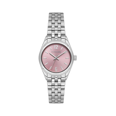 U.S. Polo Assn. Novelties Stainless Steel Bracelet Analog Watch for Women, 28mm